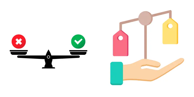 a balancing machine over a hand showing comparison