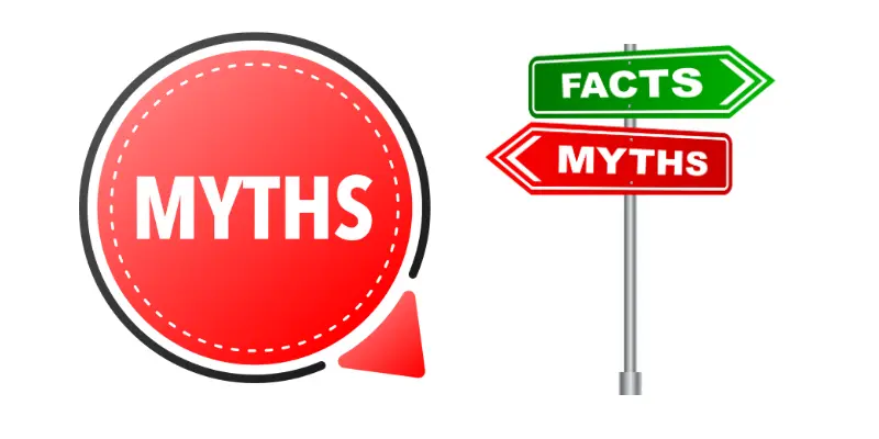 elements showing myths as graphics