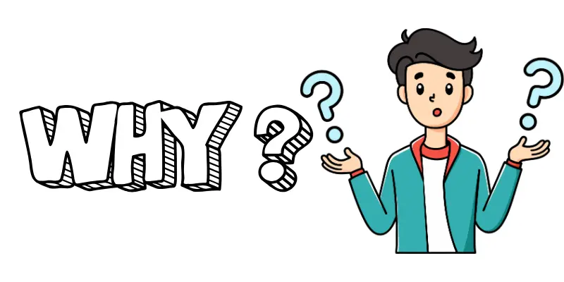 a person asking question and symbol of questions
